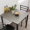 Dining Table Set for 2, 3 Piece Small Space Dining Set Square Table with 2 Upholstered Chairs - 4 of 4