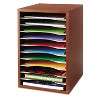 Safco Wood Desktop Literature Sorter, 11 Compartments, 10.63 x 11.88 x 16, Cherry - 2 of 3