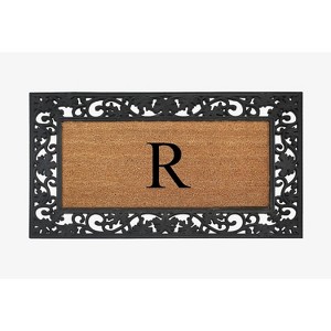 A1HC Natural Coir Monogrammed 23"X38", Anti‑Shed Treated Durable Doormat for Outdoor Entrance - 1 of 4