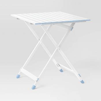 Ocean Zero Aluminum Square Folding Outdoor Portable Dining Table Silver