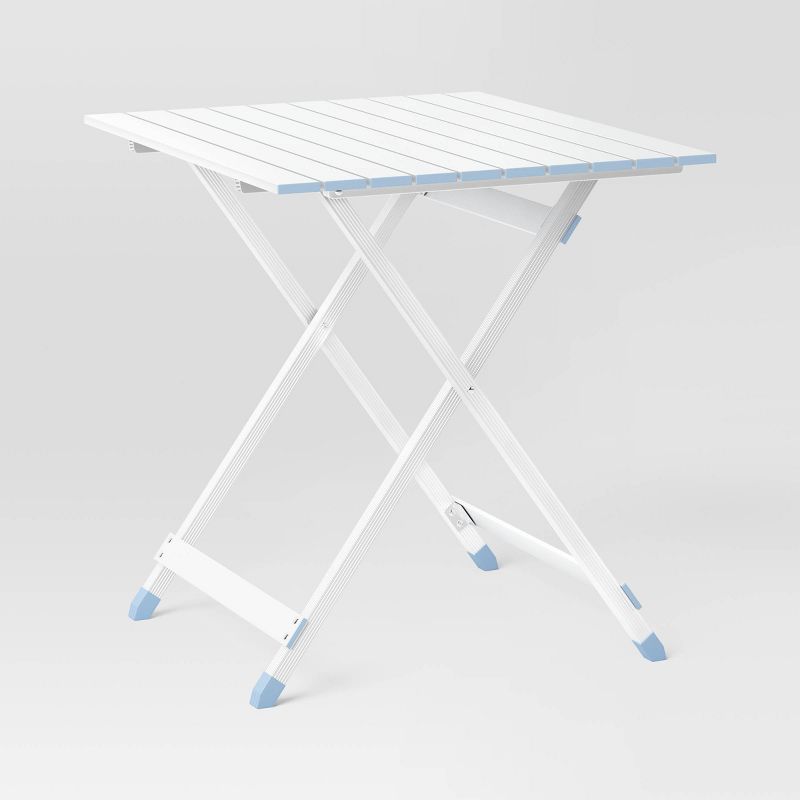 Ocean Zero Aluminum Square Folding Outdoor Portable Dining Table Silver, 1 of 6