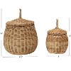 Storied Home Hand-Woven Wicker Basket Storage with Lids, Natural, Set of 2 - 2 of 4