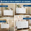 7 Drawer Dresser, 47.2" Wide Modern White Dresser for Bedroom, Wooden Chest of Drawer with Gold Metal Legs - 3 of 4