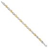 Black Bow Jewelry 14k Two Tone Gold 5mm Diamond Cut Link Bracelet 7 Inch - 2 of 4