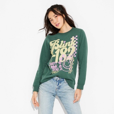 Women's Blink 182 Graphic Sweatshirt - Green XXS