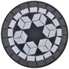 vidaXL Mosaic Side Table Plant Table Black White - 3 of 4