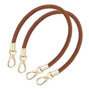 Unique Bargains PU Leather Braided Replacement Metal Buckles Purse Strap 2 Pcs - 1 of 4