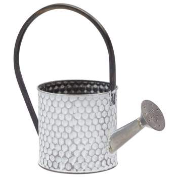 Okuna Outpost Galvanized Metal Watering Can Vase for Indoor Outdoor Plant, Succulents (5.1 x 10 in)