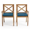 PAGED Wood Outdoor Dining Chairs Set of 2 Patio Chairs All Weather Use for Poolside, Garden, Backyard - 2 of 4