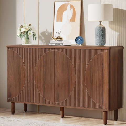 Lantine Buffet Cabinet Sideboard: Modern storage cabinet with doors, suitable for living room, kitchen, dining room (Brown). From Lantine Store.