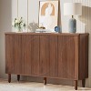 ORRD 59.74" Modern Buffet Sideboard Cabinet,  Storage Console with Semicircle Doors & 4 Shelves for Dining Room, Kitchen, Brown - 2 of 4
