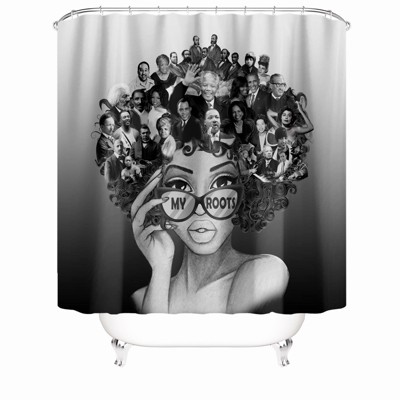 Glasses Girl Shower Curtains for Bathroom Waterproof Fabric Bath Curtain Durable Soft Stylish Bathroom Decor 72x72 Inch