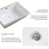 SEVOBAL Bathroom Sinks Undermount Ceramic Kitchen Sink Deep Single Bowl White Smooth Glazed Surface for Easy Cleaning, White, 28.6"*21.3"*15.4" - 3 of 4
