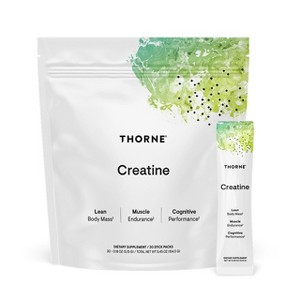 THORNE Creatine—micronized creatine monohydrate powder for muscle, energy, and cognitive support, unflavored, NSF Certified, 5g/serving, 30 servings. - 1 of 4