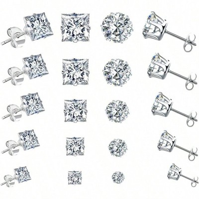 Silver Star Stud Earrings – Stainless Steel, Butterfly Closure, Unisex – UK Seller