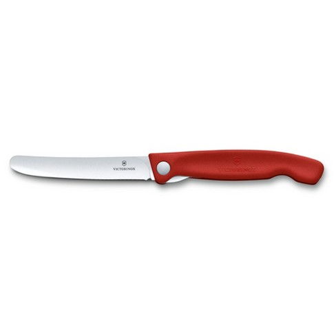 Choice 3 1/4 Serrated Edge Paring Knife with Red Handle