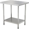 Acekool 32x24 Inch Stainless Steel Prep Table with Storage Shelf, Easy-Clean Surface, and Quick Assembly for Kitchen, Bakery, or Food Truck - 2 of 4