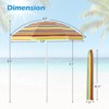 Costway 6.5Ft Patio Beach Sunshade Umbrella Portable Tilt  Outdoor Yellowith Green/Navy/Blue - 4 of 4