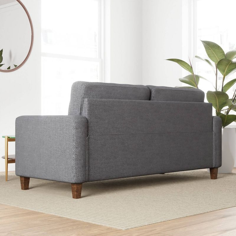 76” Brynn Upholstered Square Arm Sofa with Buttonless Tufting - Brookside Home, 4 of 19