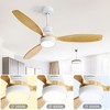 SKRAN Ceiling Fan with Lights, 52 Inch Modern Wood Ceiling Fan with Remote for Indoor Living Room Outdoor Porch, Reversible DC Motor, White - 4 of 4