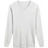 COOFANDY Men Casual V Neck Sweater Ribbed Knit Slim Fit Long Sleeve Pullover Top White - 4 of 4