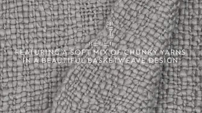 Slub-Yarn Throw Blanket With Fringe Trim 50" x 60" - Becky Cameron, 2 of 10, play video