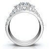 Pompeii3 1 3/4Ct 3-Stone Diamond Engagement Wedding Ring Set 14k Gold or Pt Lab Created - 2 of 4