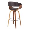 HomeRoots 27" Brown Faux Leather And Iron Swivel Low Back Counter Height Bar Chair - 4 of 4