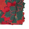 Saro Lifestyle Poinsettia Table Runner, 14"x72", Red/Green - 2 of 3