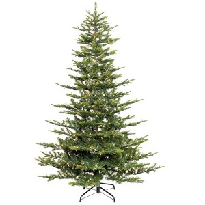 homfan 6.5 Ft Pre-Lit Slim Aspen Fir Artificial Christmas Tree  Metal Stand - 1 of 2