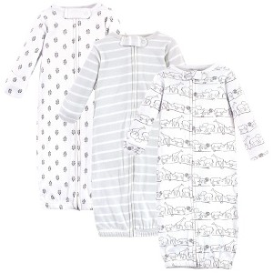 Touched by Nature Baby Organic Cotton Zipper Long-Sleeve Gowns 3pk - 1 of 1