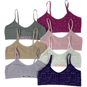 XOXO Girls' 7-Pack Assorted Seamless Non-Padded Bralette Sets - 1 of 4