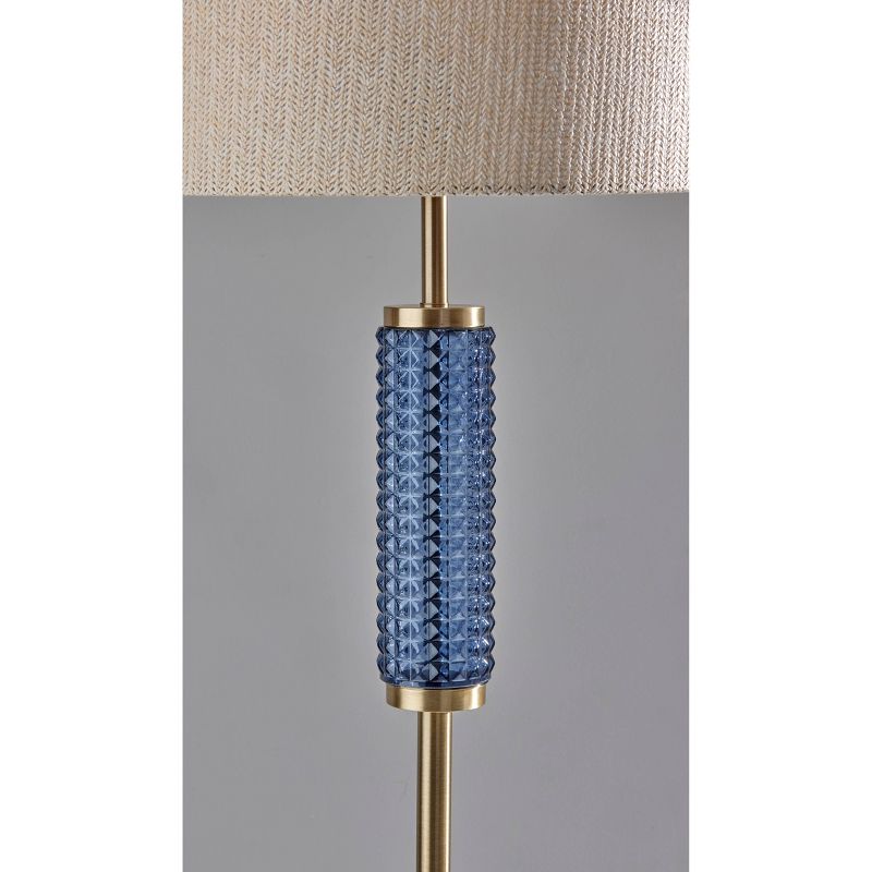 Glass Delilah Floor Lamp Antique Brass/Blue - Adesso, 6 of 9
