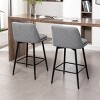 25.6" Swivel Counter Height Bar Stools Set of 2, Upholstered Linen Low Back Kitchen Island Chairs for Dining Room or Home Bar -3irtyhousy - 3 of 4