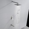 CLIHOME Single Handle 1-Spray Wall Mounted Tub and Shower Faucet 1.8 GPM with 10 in. Shower Head (Valve Included) - 3 of 4