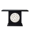 Engineered Wood Modern Black Console Table with Gold Accent and Spacious Tabletop for Entryway, Living Room, and Hallway - 4 of 4