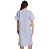 Dreamcrest Womens Short Sleeve Duster, Seersucker Gingham Housecoat Women Sleepwear Embroidered Snap Front Nightgown - 3 of 3