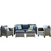 Ovios Tampa 5pc Wicker Outdoor Patio Furniture Conversation Sofa Set with Cushions - 2 of 4