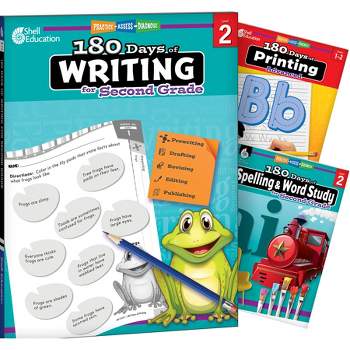 Shell Education 180 Days Writing, Spelling, & Printing Grade 2: 3-Book Set