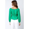 Women's Satin Wrap Top - OLIVACEOUS - 2 of 4
