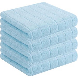 4-Pack Cotton Terry Kitchen Towels, Checkered Designed Soft and Super Absorbent Dish Towels, 13x28 inches - 1 of 4
