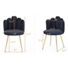 Bestier Set of 2,Modern Velvet Dining Chairs with Golden Metal Legs for Dining Room, Kitchen, Vanity, Living Room - Black - 4 of 4