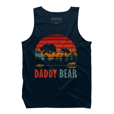 Men's Design By Humans Retro Forest Sunrise Daddy Bear By ZeusSE Tank Top