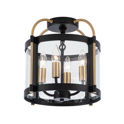 Artcraft Lighting Aurelia 4 - Light Flush Mount in  Black/Brushed Brass
