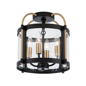 Artcraft Lighting Aurelia 4 - Light Flush Mount in  Black/Brushed Brass - 1 of 4