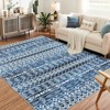 8x10 Blue Boho Farmhouse Rug, Washable Soft Neutral Carpet for Living Room, Bedroom, Dining Room - 3 of 4