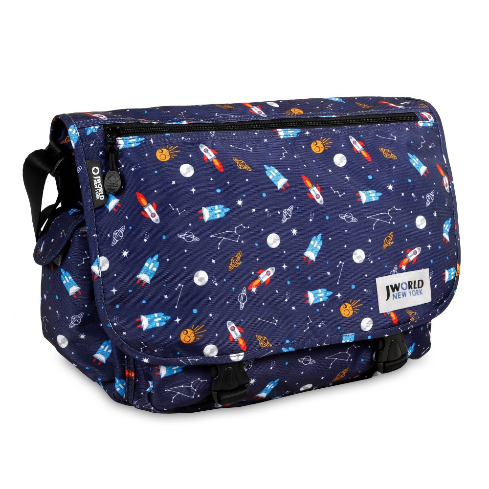 Photos - Other Bags & Accessories J World Terry Messenger Bag - Spaceship: Unisex, Adjustable Strap, Fits 13
