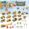 Aoibox Advent Calendar 2025 Set 24 Piece Construction Vehicle Toys with Play Mat Christmas Countdown Gift for Boys and Girls Yellow - 2 of 4