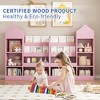 Wooden Kids Bookshelf Toy Storage Organizer with Bookcase, Kid's Bin Storage Unit with 6 Compartments 2 Baskets Bins Toys Box Organizer - 2 of 4