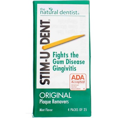 STIM-U-DEN Original Plaque Removers Mint, 4 Packs Of 25